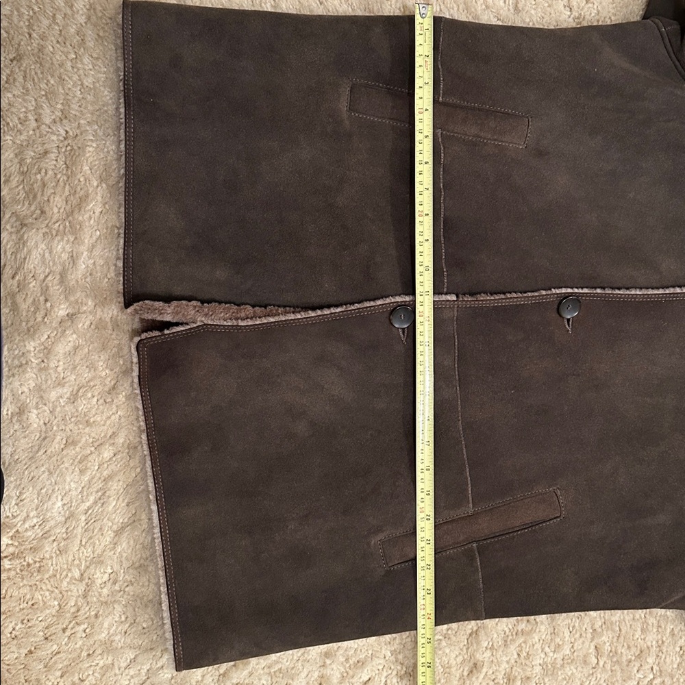 Men's Cole Haan Brown Shearling Coat - Picture 10 of 12